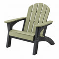 Fauteuil de jardin Adirondack 83 x 79 x 98 cm en plastique vert et noir - dossier incliné