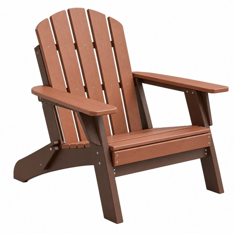 Fauteuil de jardin Adirondack 83 x 79 x 95 cm en plastique brun avec accoudoirs
