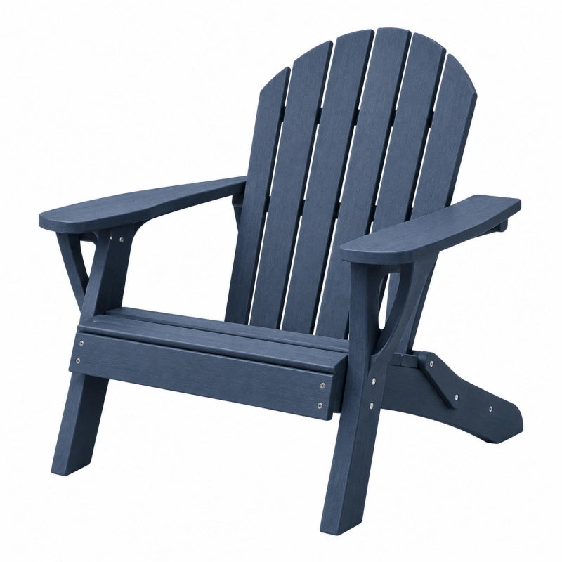 Fauteuil de jardin Adirondack 78 x 83 x 95 cm en plastique bleu avec accoudoirs