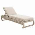Transat de jardin 200 x 70 x 35 cm métal beige dossier réglable